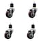 Service Caster 3'' Maroon Poly Wheel Swivel 1-7/8'' Expanding Stem Caster Set, 4PK SCC-EX20S314-PPUB-MRN-178-4 - alternate 1